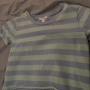 Blue and green striped crop top!